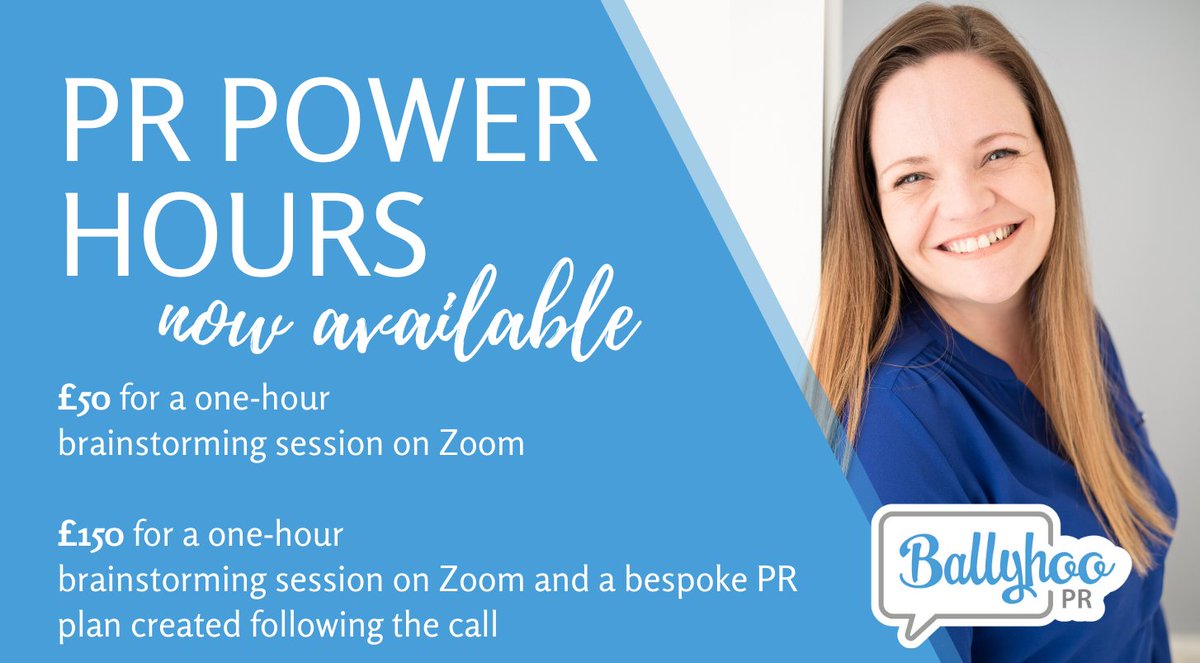 🌈Are you gearing up for when things 'go back to normal'?

🌈Want some help coming up with ideas that will get you 'seen' again and raise awareness of who you are and what you do?

I'm offering a Power Hour service that could help. 

Email info@ballyhoo-pr.co.uk for more info.