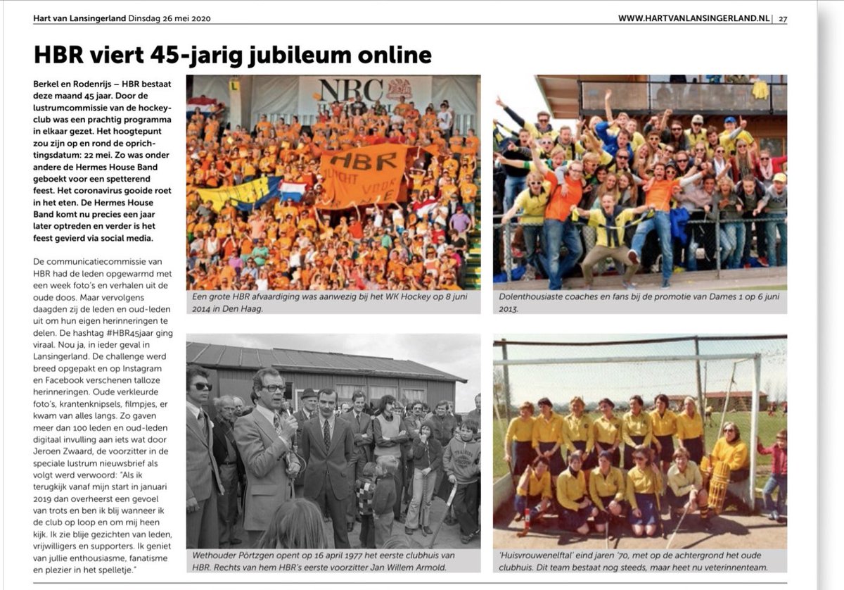 HockeyHBR's tweet photo. HBR viert 45-jarig jubileum online

#HBR45jaar https://t.co/R2sPw6YLV9