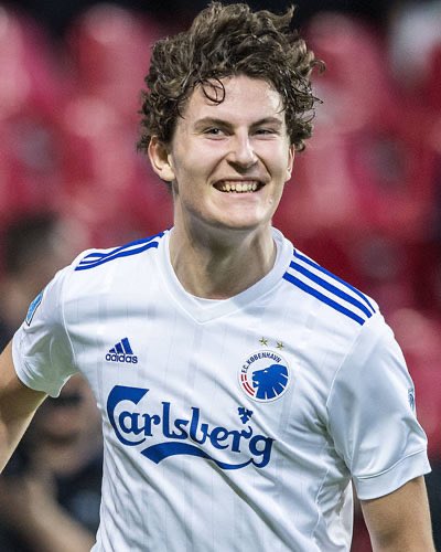 FC Copenhagen Jonas WIND(21)Danish centre forward that plays in the half spaces and drops deep to receive the ball,has very clever movement in the attacking third and great link up play with the midfield with his back ,also a very good finisher inside the box