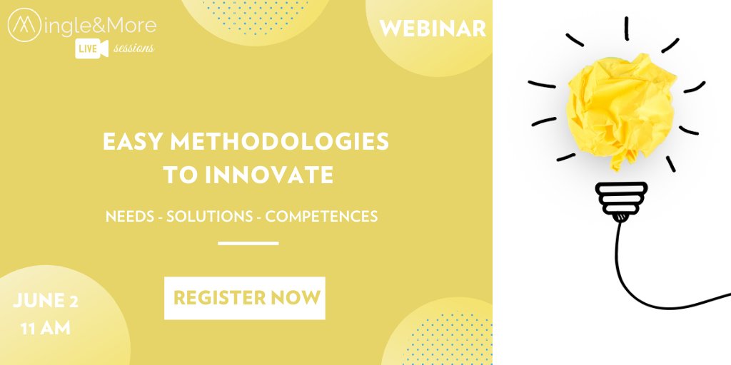 MindsandMore's tweet photo. INNOVATION – It's now or never! 

Join us to discover easy methodologies to innovate your needs, solutions, and competences. 🕚 JUNE 2 – 11 AM 

👉Register now: https://t.co/doi9Hvfzfw https://t.co/ngOza0fU5L