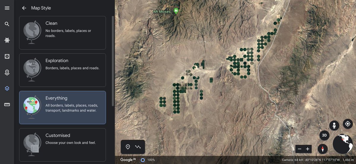 anurag2201's tweet photo. @Discovery  Today I just checking the @googleearth for fun near #Nevada then I found these strange circular farms with a radius of 750 m to 1 KM.
It is really very strange. @ co-ordinates 40.00388851,-117.27422202
@Google I didn't find much about this place. https://t.co/22ZmbCpR1K