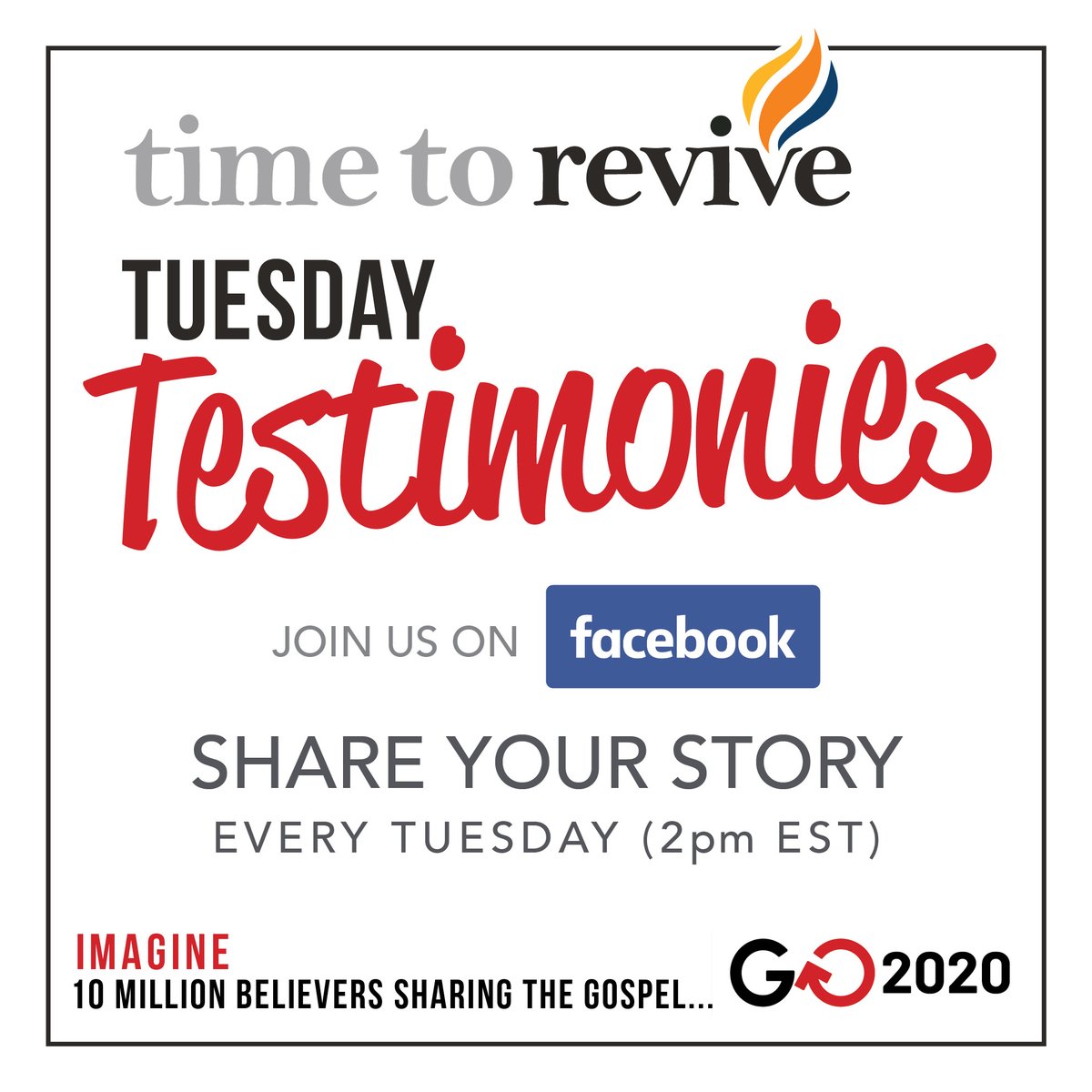 reviveTX's tweet photo. Join us TODAY to hear some amazing testimonies of God moving in our obedience to "GO!"

#GO2020 #TTR https://t.co/mC6bS9T035