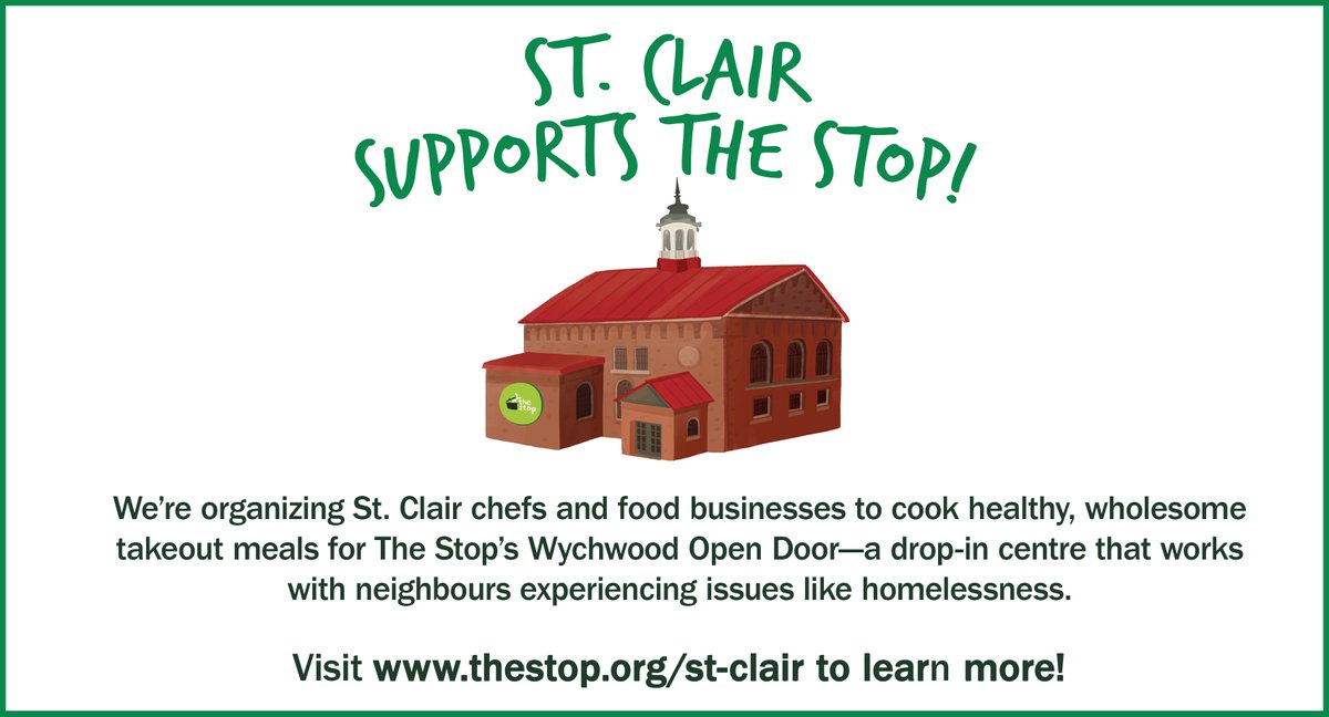 Great news! We're re-opening The Stop's Wychwood Open Door⁠ for a weekly community meal service. 

We're organizing #StClairWest restaurants and food businesses to cook hundreds of wholesome meals. Here's how you can get involved: thestop.org/st-clair/