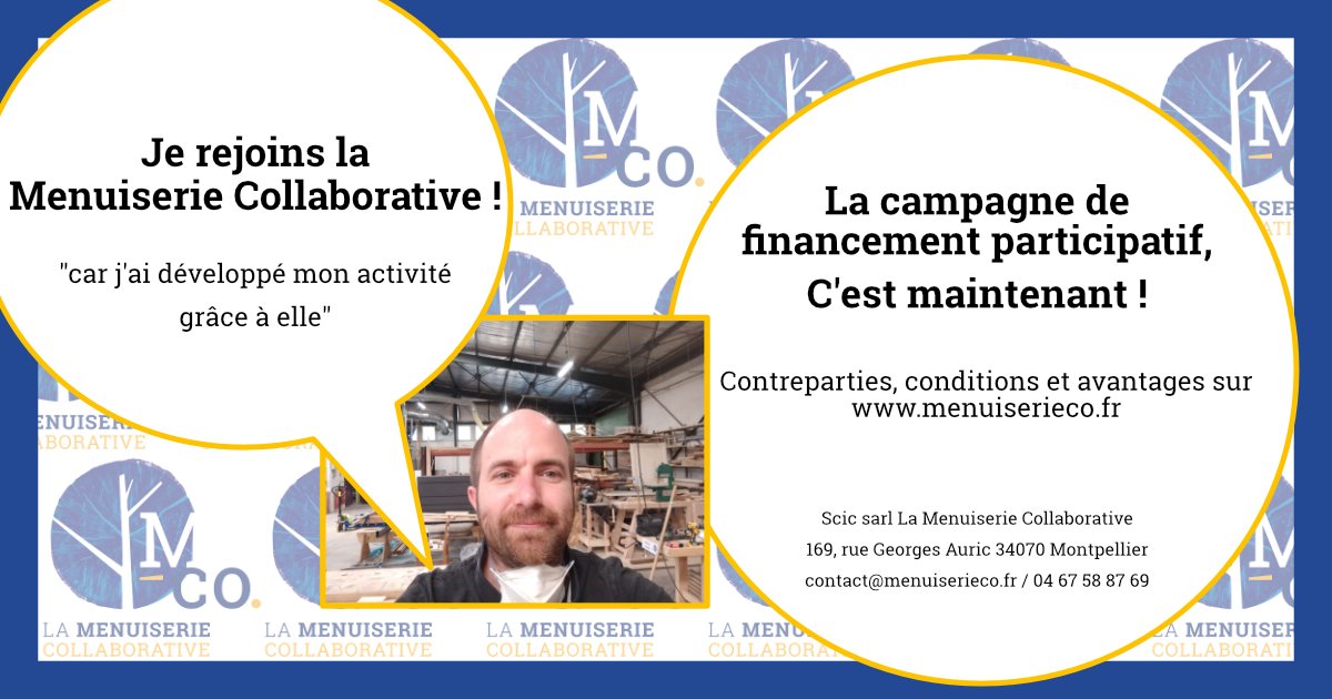 MenuiserieCo (@menuiserieco) on Twitter photo Plus que 21 800€ sur 133 000 ! La Campagne de financement participatif de la <a href="/MenuiserieCo/">MenuiserieCo</a> c'est maintenant ! On a besoin de vous !
Comme Jonathan, qui a développé son activité professionnelle grâce à la MCo, rejoignez nous :) Plus que 21 800€ sur 133 000 ! La Campagne de financement participatif de la <a href="/MenuiserieCo/">MenuiserieCo</a> c'est maintenant ! On a besoin de vous !
Comme Jonathan, qui a développé son activité professionnelle grâce à la MCo, rejoignez nous :)