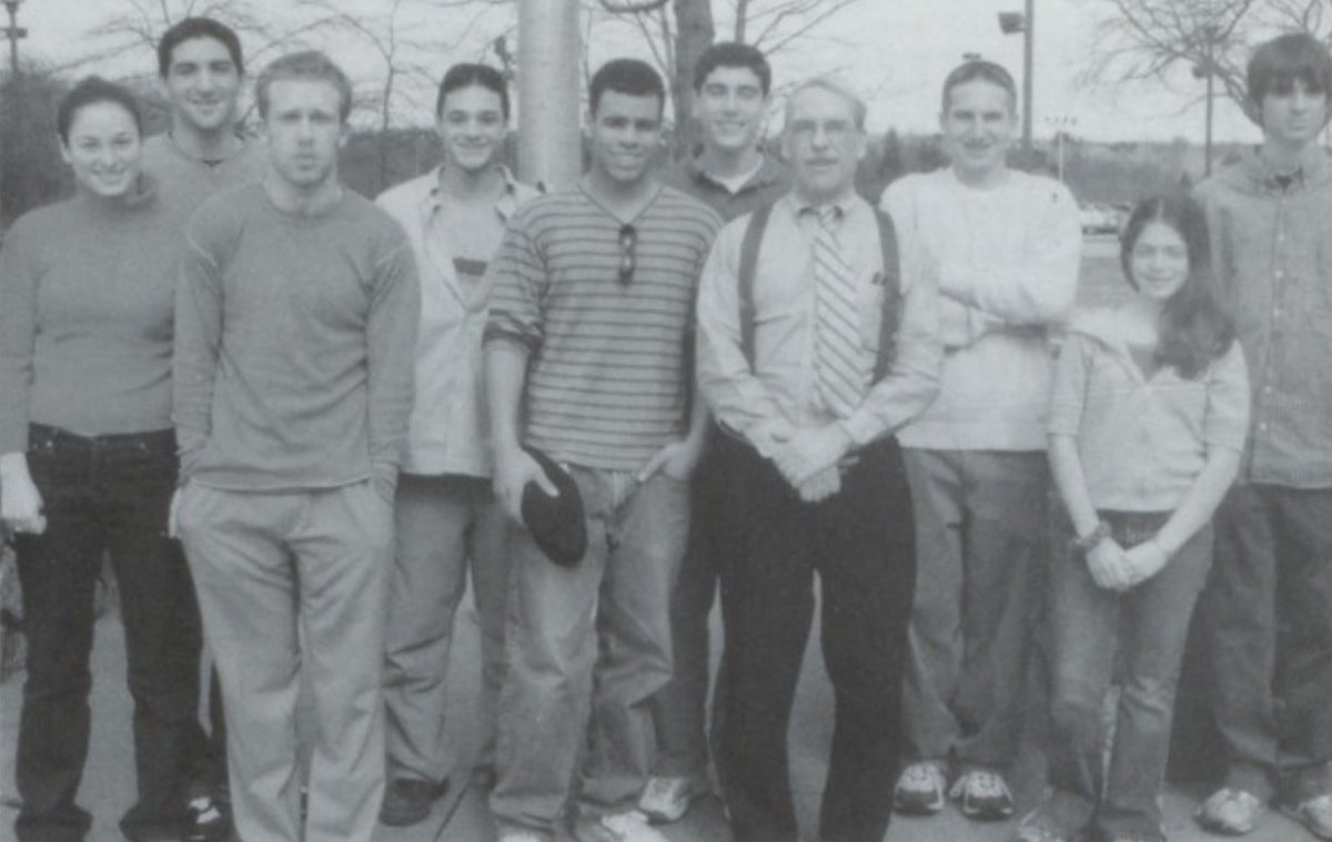 WCW1998's tweet photo. My #MockTrial team from 20 years ago. I'm the last one on the right. I don't think I could've looked more miserable. If I could have done only one thing differently I would've smiled more. #Harrison #NewYork #HarrisonHighSchool #HHS #Huskies #teenager #moody #home https://t.co/A2wE9jn3jD