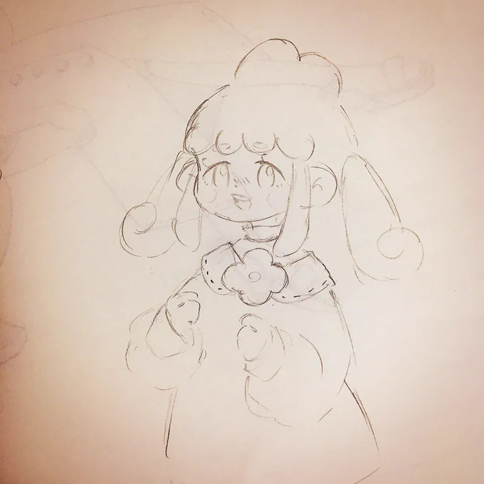 何も考えてない裏紙の落書きが愛おしい(さっきの子のおともだち) 