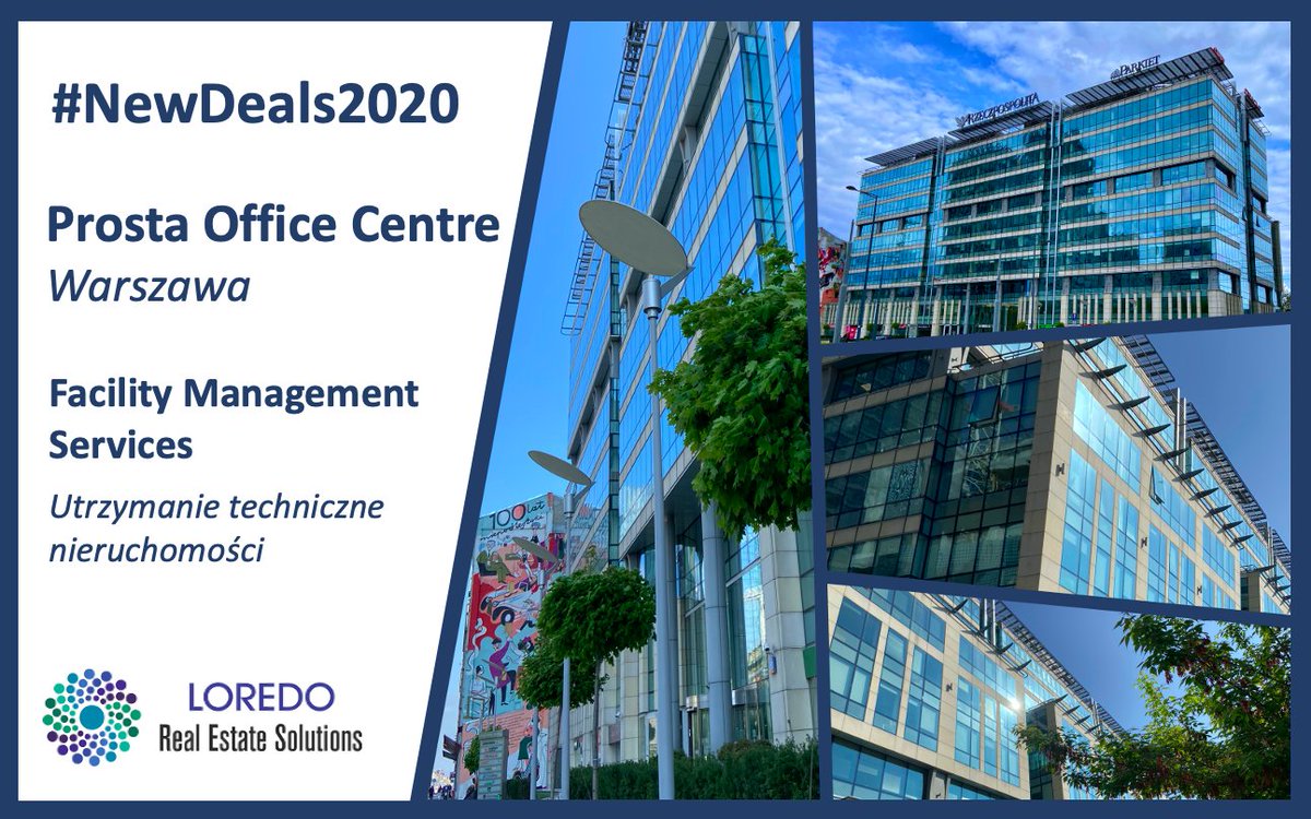 #LoredoRES #NewDeals2020 #4 - #Prosta51 Warsaw.
We are delivering technical #FM in building managed by #ColliersInternational and owned by #KGAL. #FacilityManagement #GoodNews