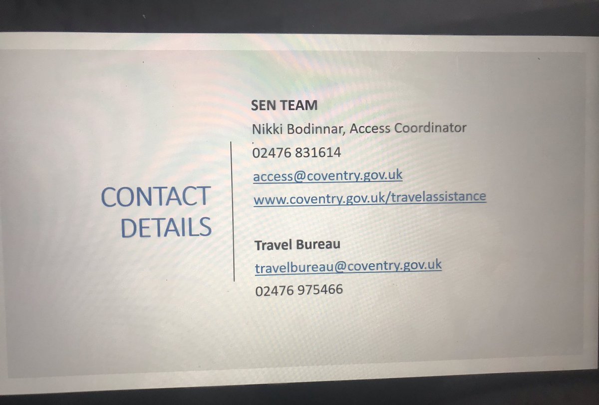 coventry_one's tweet photo. *REMINDER*
Coventry families the deadline to apply for travel assistance is 31st May,the groups that need to apply 
=Pupils new to school (any yr group)
= Pupils moving from yr 6 to yr 7
=Post 16 students
=Post 19 students. 
Any questions please contact Nikki details attached 🙂 https://t.co/w4zNbK6Msk