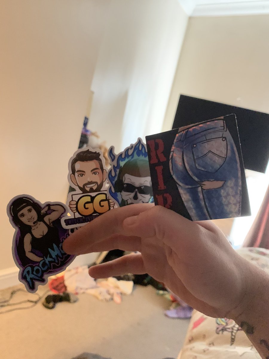 chaoticsturdy's tweet photo. when your lady wakes you up to tell you the mail man has delivered something.... thats right ;) they are here and we love them!!!! @rockmom85 @rockdad1984 #stickerhype https://t.co/7ESMYoXZpG