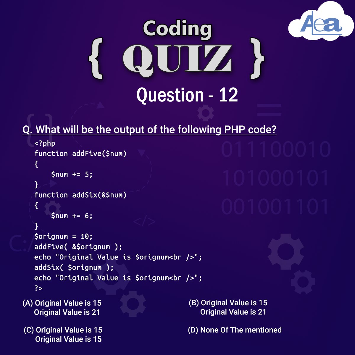 AleaIT's tweet image. Hello Tech Geeks !!
Participate in ALEA QUIZ CHALLENGE. Leave your answer in Comment Section & Tag 3 friends to challenge them.
The one who will give max. right answers will be declared as Coding Ninja of the week.
#Aleacodingninja #aleacodingdose
#CodingChallenge12 #week2