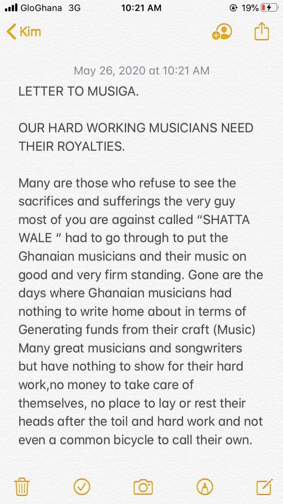 OPEN LETTER TO MUSIGA/ @GhanaMusic ON BEHALF OF GHANAIAN MUSICIANS.