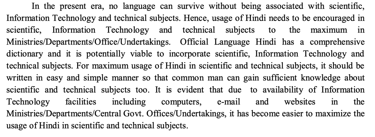 Do you see the irony in this? They're talking about languages' survival while imposing Hindi over non-Hindi speaking states.This entire report/notification is a joke on diversity in India! #EndHindiImposition  #stopHindiImposition