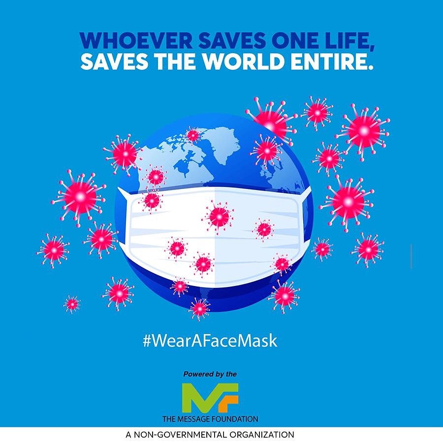 TheMessage_F's tweet photo. Play your own part in the fight against the dreaded corona virus, always put on a mask.
Save a life,
Save the entire world.
#themessagefoundation #wearamask #staysafe #savetheworld #stayhealthy https://t.co/actFff8Id0