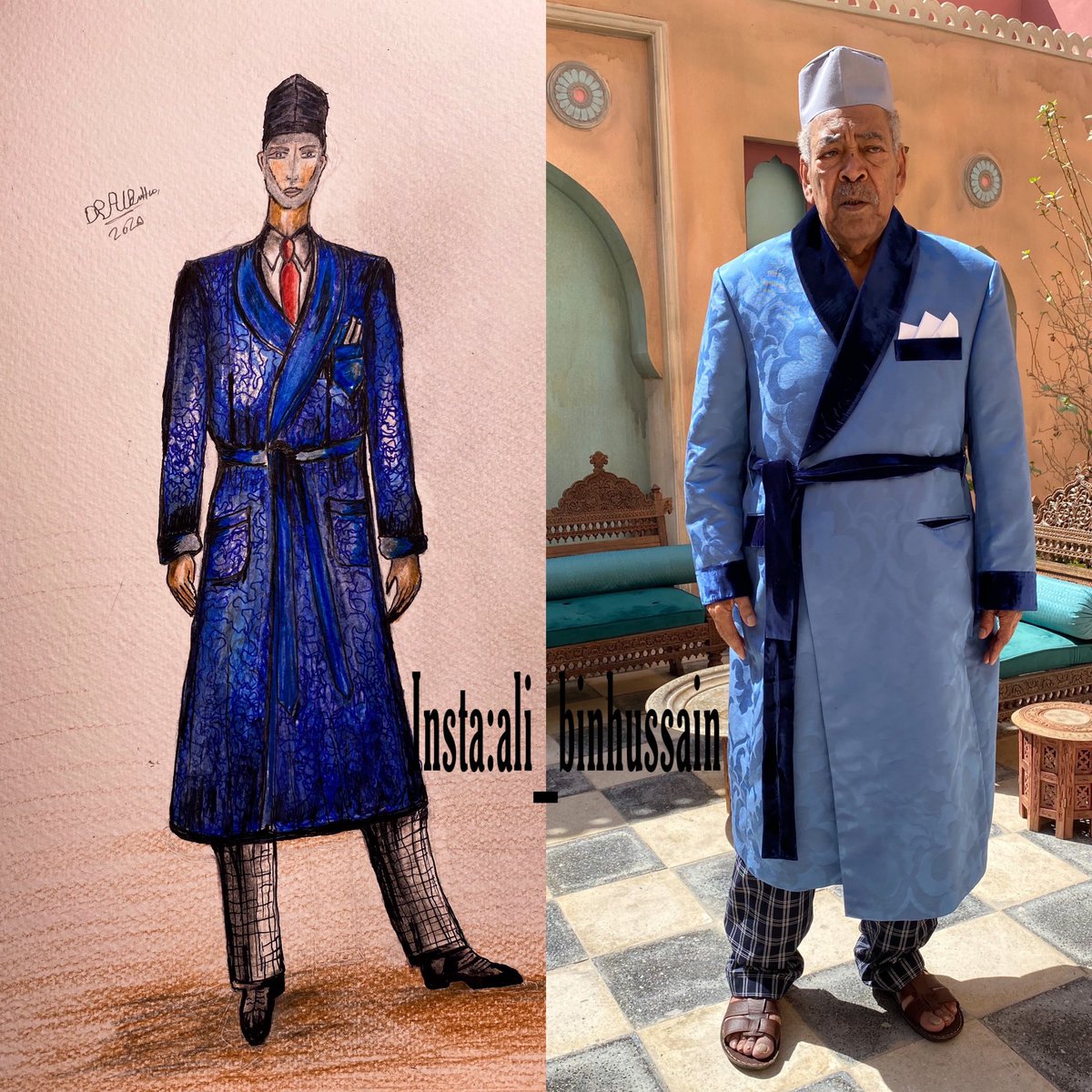 اسم العمل : مسلسل محمد علي رود 
تشرفت بتصميم وتنفيذ  الSmoking jacket للفنان القدير #سعد_الفرج ...
