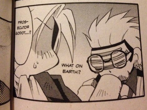 I guess this is becoming a thread for the aa manga now?? anyway godot wearing glasses over his visor