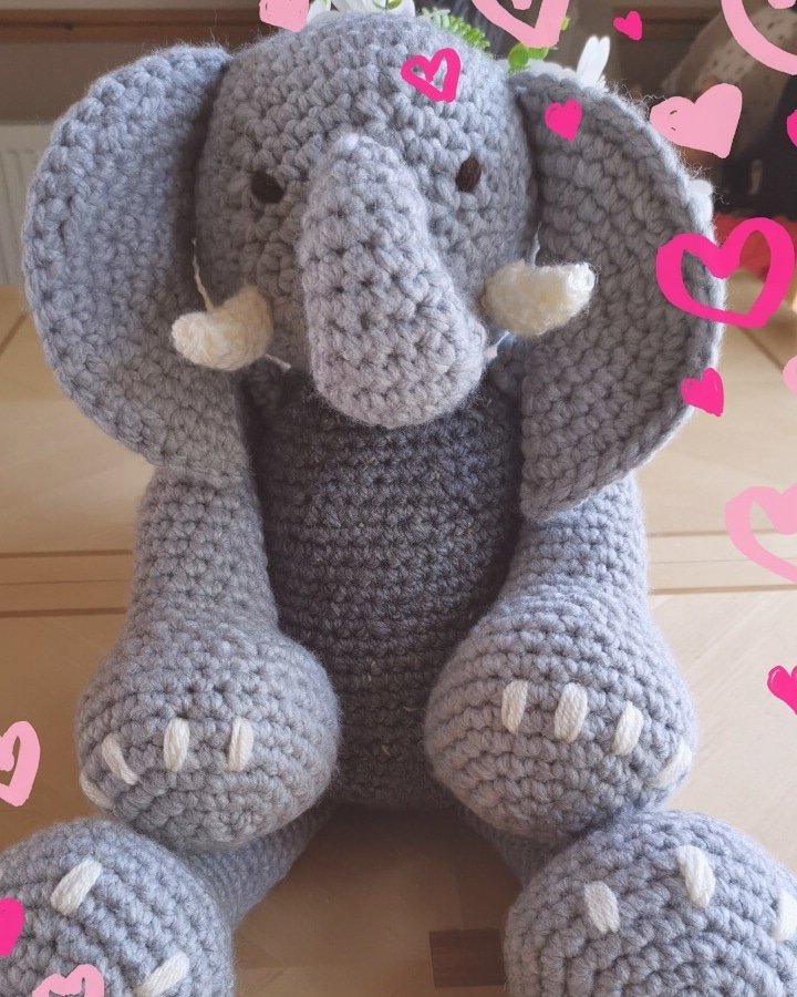 Just finished this beaut 'ruby' my favourite one yet 💕 🐘 💕 #crochet