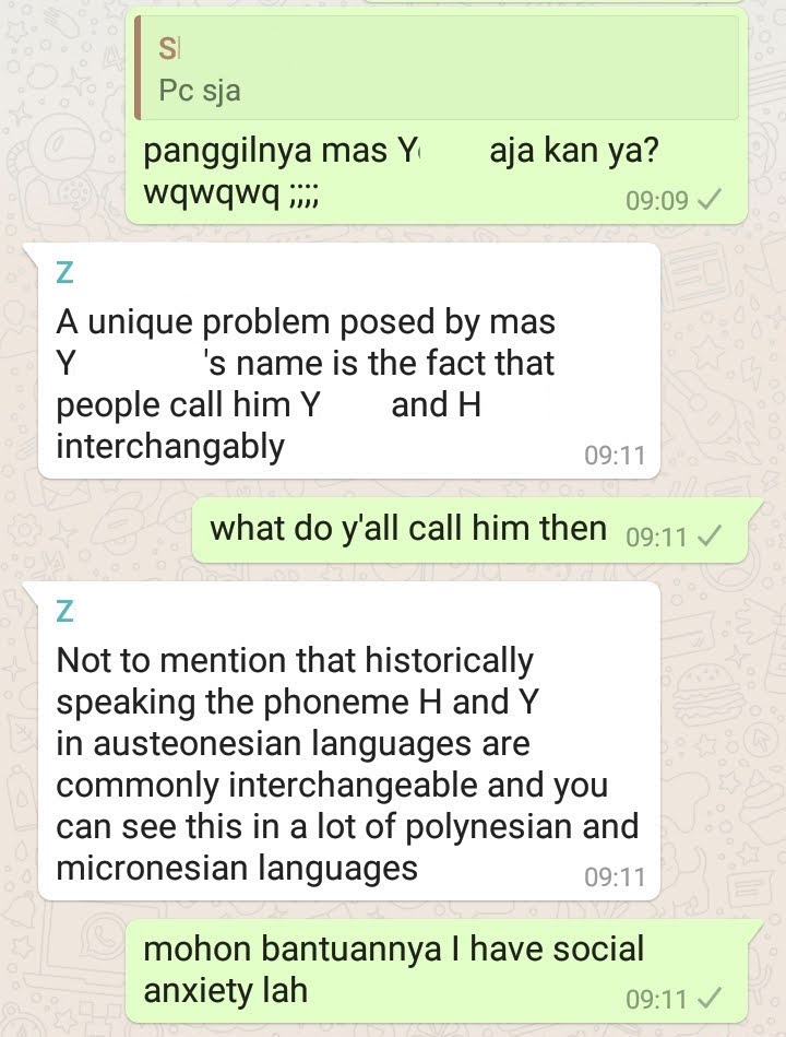 posed /pəʊzd/ - causing a problem by existingdiajukan/diberikan, mengakibatkaninterchangeable(ly) /ˌɪntəˈtʃeɪndʒəbəl/dapat digunakan secara bergantian, "sama saja""masalah unik yang diakibatkan oleh nama mas Y adalah fakta bahwa orang2 memanggil dia Y dan H ( dan sama aja)"