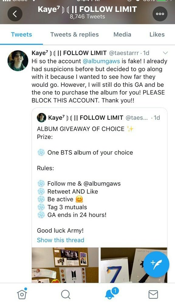 After posting it im getting alot of dms ppl telling me that its fake. Thank you  @yous_bts  @taestarrr  @dwchita And the others for the info