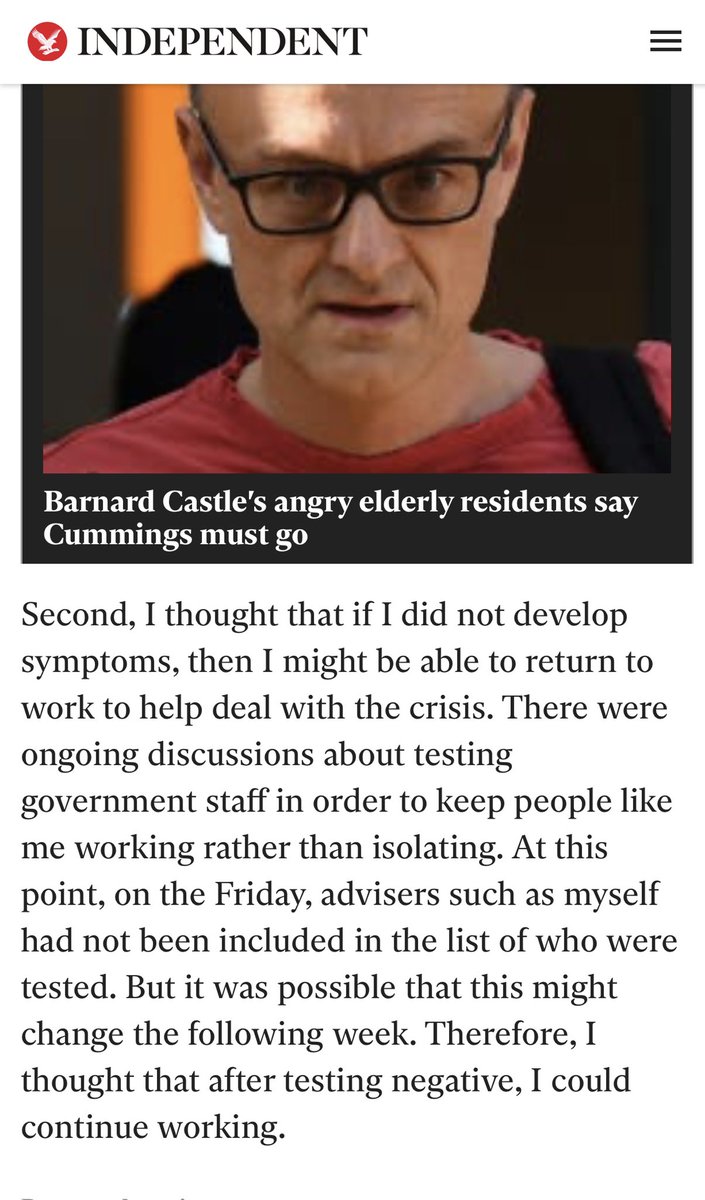 4/23 - Why did you return to work if your wife has symptoms even if you did not have symptoms of  #COVID19 you could have been asymptomatic but then failed to self-isolate for 14 days as per Govt.guidance?