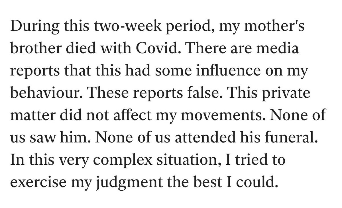 19/23 You state that your mother’s brother died during this 2 week period of  #COVID19 but did not attend the funeral, but on what date exactly did he die? Is this the reason you decide to go home & comfort your mother?