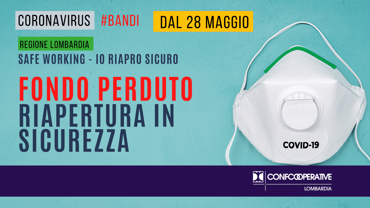 #coronavirus #bando 𝗦𝗮𝗳𝗲 𝘄𝗼𝗿𝗸𝗶𝗻𝗴 - 𝗥𝗶𝗮𝗽𝗿𝗼 𝘀𝗶𝗰𝘂𝗿𝗼 
⚠️⚠️⚠️ Domande dal 28 maggio!

Qui per saperne di più 👇👇👇👇👇👇
lombardia.confcooperative.it/Dettaglio/ArtM…