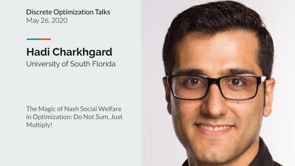 lyeskhalil's tweet image. #DiscreteOptTalks returns today with talks by @HadiCharkhgard and @phebe_vayanos on breaking results in multi-objective optimization and robust optimization. Join us at 2 PM Eastern; sign up to the mailing list at talks.discreteopt.com for more info.
