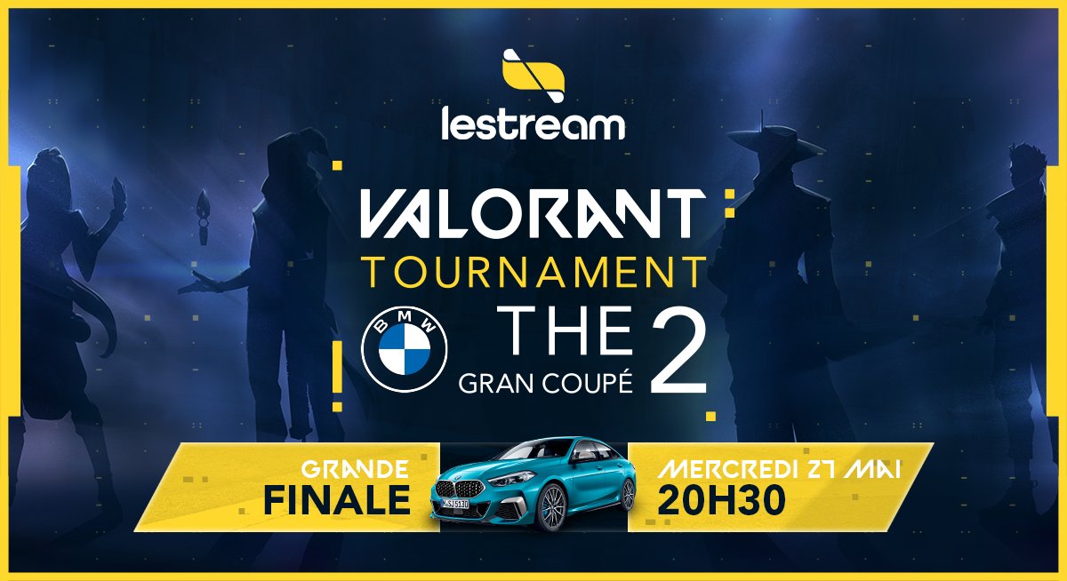 💥 Tournoi Valorant 💥 <a href="/BMWFrance/">0xs4m POC</a>

Demain c'est la grande finale ! Du beau jeu en prévision sur LeStream 

🔴 Casté par les Brocasters 
💰 CashPrize 15 K€  
📌 Demain à 20h30 sur LeStream