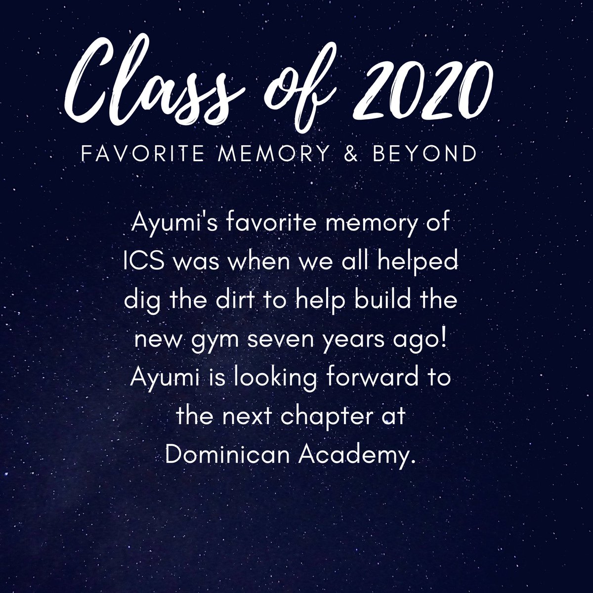 mrsdangelo_ICS's tweet image. Today’s Grad Spotlight-Ayumi Damiano! Ayumi’s musical talents in the ICS choir &amp;amp; band, as well as her impressive insight, will be missed! Congrats on all of your achievements, Ayumi! Your ICS family is proud of you! #GreatGrad🎓 #IncredibleCatholicStudent #Classof2020