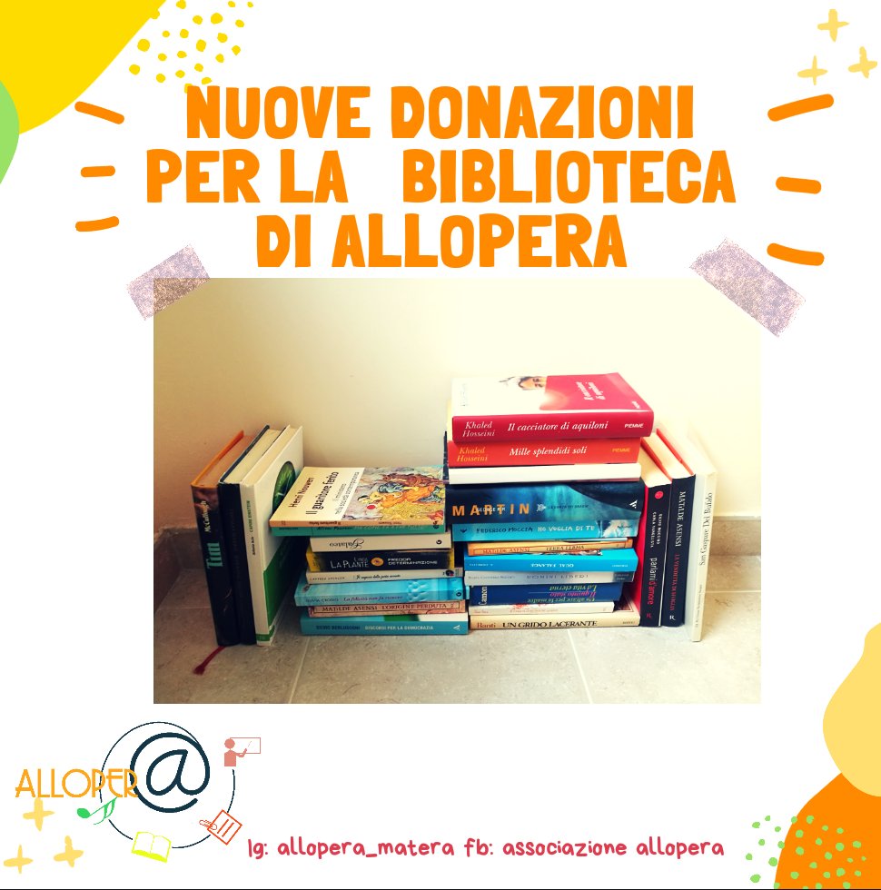 allopera_matera's tweet image. Nuove donazioni per il #bookcrossing di #allopera ❤️ non vediamo l'ora di ricominciare con le nostre attività! #matera #allopera_matera #basilicata #community