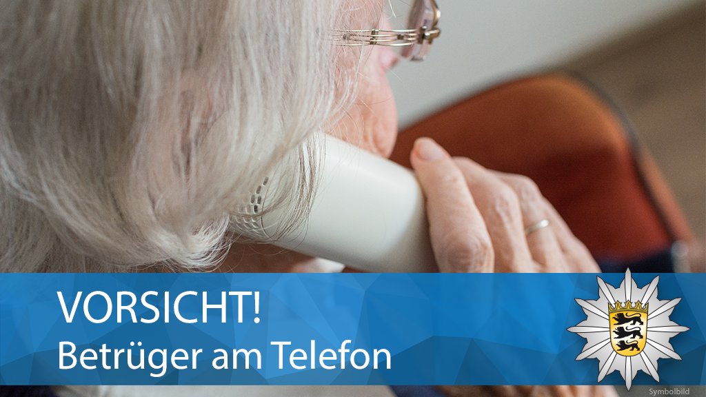 PolizeiUL's tweet photo. VORSICHT‼️ #Enkeltrick
Am Montag versuchten Betrüger in #Dietenheim, #Achstetten, #Allmendingen, #Asselfingen, #Laupheim und #Ulm an Geld zu kommen. Alle Angerufenen handelten richtig:
auflegen und die Polizei verständigen!
Pressemitteilung und Tipps
⬇️
https://t.co/n9QujmOJD8 https://t.co/H2lt7elHgn