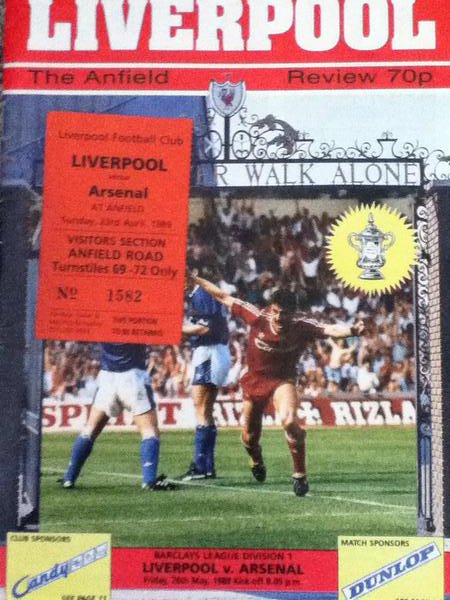 afcvini's tweet image. My ticket and program..thanks for the wonderful memories @MichaelThomas_4 #arsenal #anfield89
