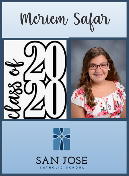 SanJoseCSJax's tweet photo. 8th grade Spotlight of the Day! We are so proud of our 8th graders and are excited to see where their journey leads them. Their presence on our campus will be greatly missed. Congratulations, Class of 2020! #sanjosecatholic #classof2020 #catholicschoolstrong https://t.co/pewMtij2oE