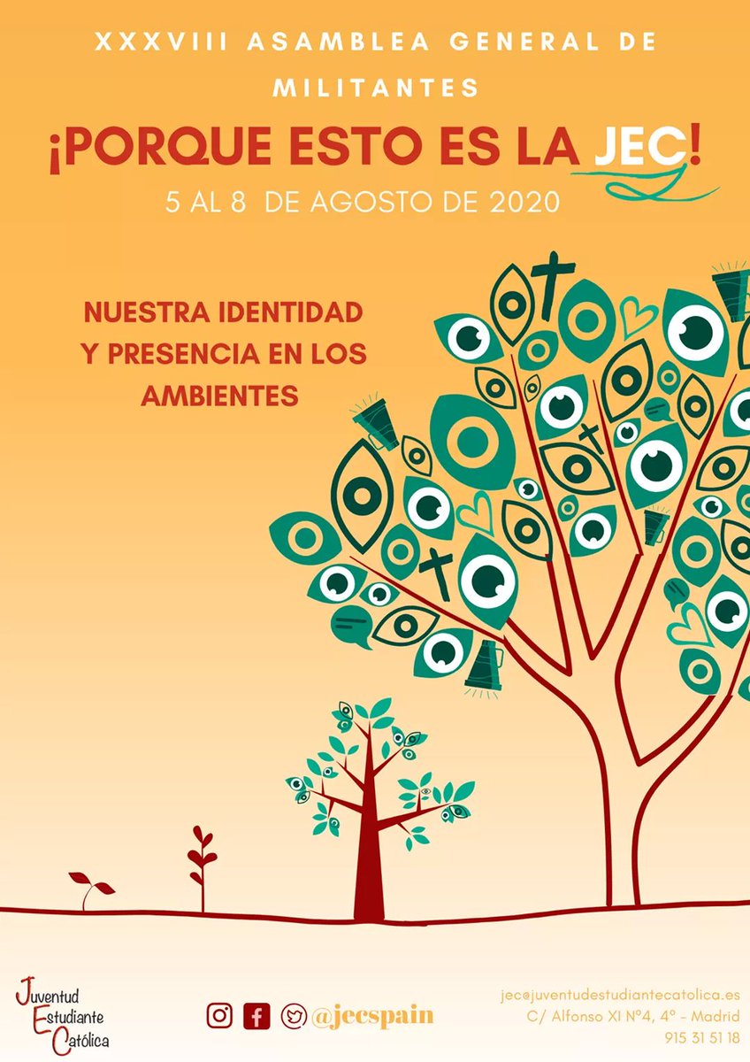 🌱PORQUE ESTO ES LA JEC🌳

🆕Teníamos muchas ganas de presentaros el cartel para nuestra XXXVIII Asamblea General de militantes. 😊

<a href="/JECSevilla/">JEC Sevilla</a> <a href="/JECSalamanca/">JEC Salamanca</a> <a href="/JECextremadura/">JEC Extremadura</a> <a href="/JECPlasencia/">JEC Plasencia</a> <a href="/EgiaJecSanturtz/">Egia Jec Santurtzi </a>