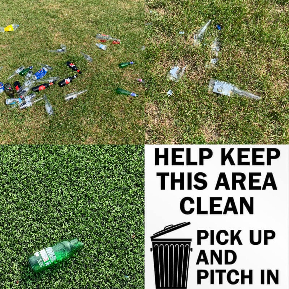 TheNewCroft's tweet photo. Come on everyone PLEASE throw your litter away after visiting the fields @TheNewCroft .
We really don’t need to be smashing glass and throwing broken bottles onto the 3G either as its only going to cause more harm to young people within our Community when football restarts. https://t.co/E6sYyDpTmu