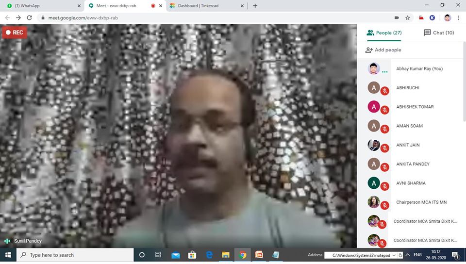 ITSMohanNagar's tweet photo. One day #OnlineWorkshop on #InternetofThingss and #SensorProgramming” for the #MCAstudents was organized by the #DepartmentofIT, @ITSMohanNagar under the umbrella of programming club, on date 26-5-2020.
More info: https://t.co/gs7fP49omb https://t.co/cBaLu9pizZ