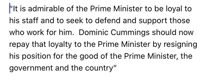 NEW: 17. Shipley MP  @PhilipDaviesUK calls for Cummings to resign.(via my colleague  @SamCoatesSky)