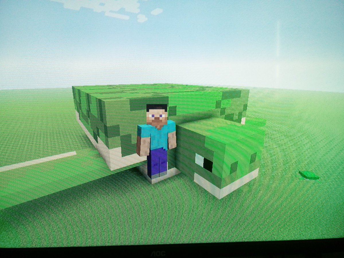 Caique77040696's tweet photo. @netolab_ Oi! Aqui esta a minha construção de uma tartaruga marinha. ( cada pixel da tartaruga no minecraft é um bloco na minha construção ).
Espero que gostem!!! :) https://t.co/Uq1LwG88cz