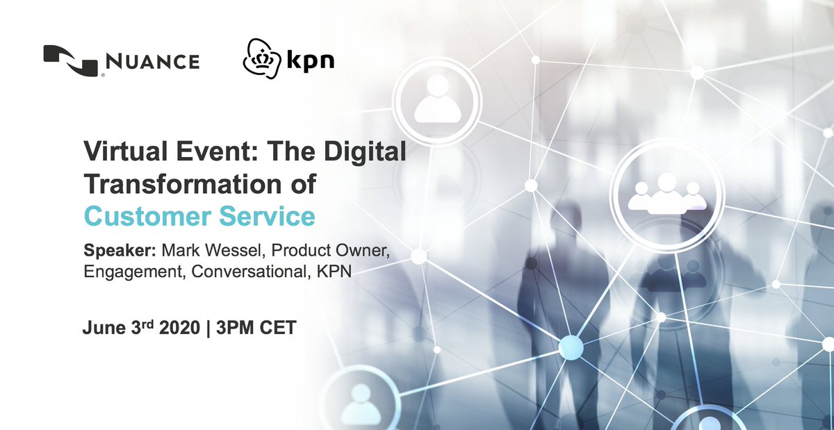 Join <a href="/KPN/">KPN</a>’s Mark Wessell for our upcoming webinar where we’ll be exploring the role of #DigitalTransformation in Customer Service. Register today: bit.ly/2ZBOYaH #ConversationalAI