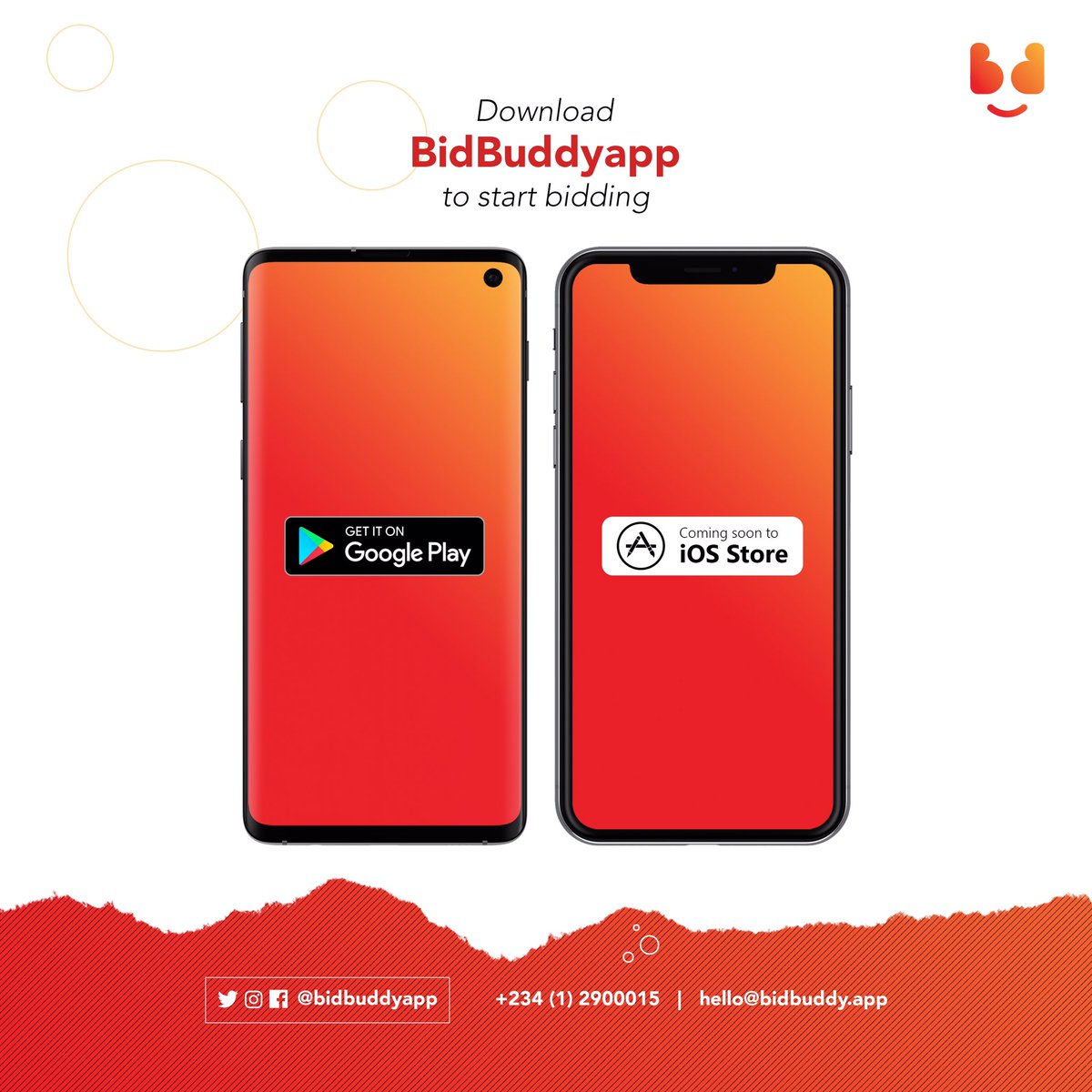 bidbuddyapp's tweet photo. Have you downloaded the βBidBuddyAppβ yet?
Download on android now to get started!
For further assistance, contact us on any of our social media platforms, via email on hello@bidbuddy.app or call +234 (1) 2900015.
#bidbuddyapp
#cheapestprices
#marketplace https://t.co/YVKYDlX9tW