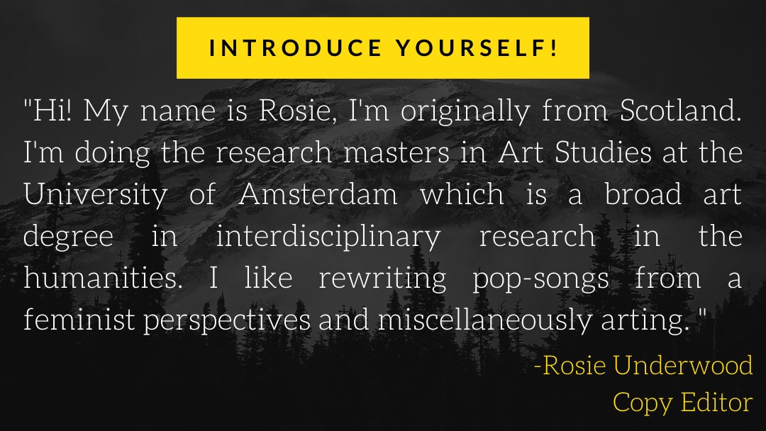 JunctionsUU's tweet photo. Meet another member of the Junctions Editorial Team! This is Rosie Underwood, one of our Copy Editors!
#academicjournal #humanitiesjournal #junctionsjournal #gradjournal https://t.co/qJ7Jt2jubX