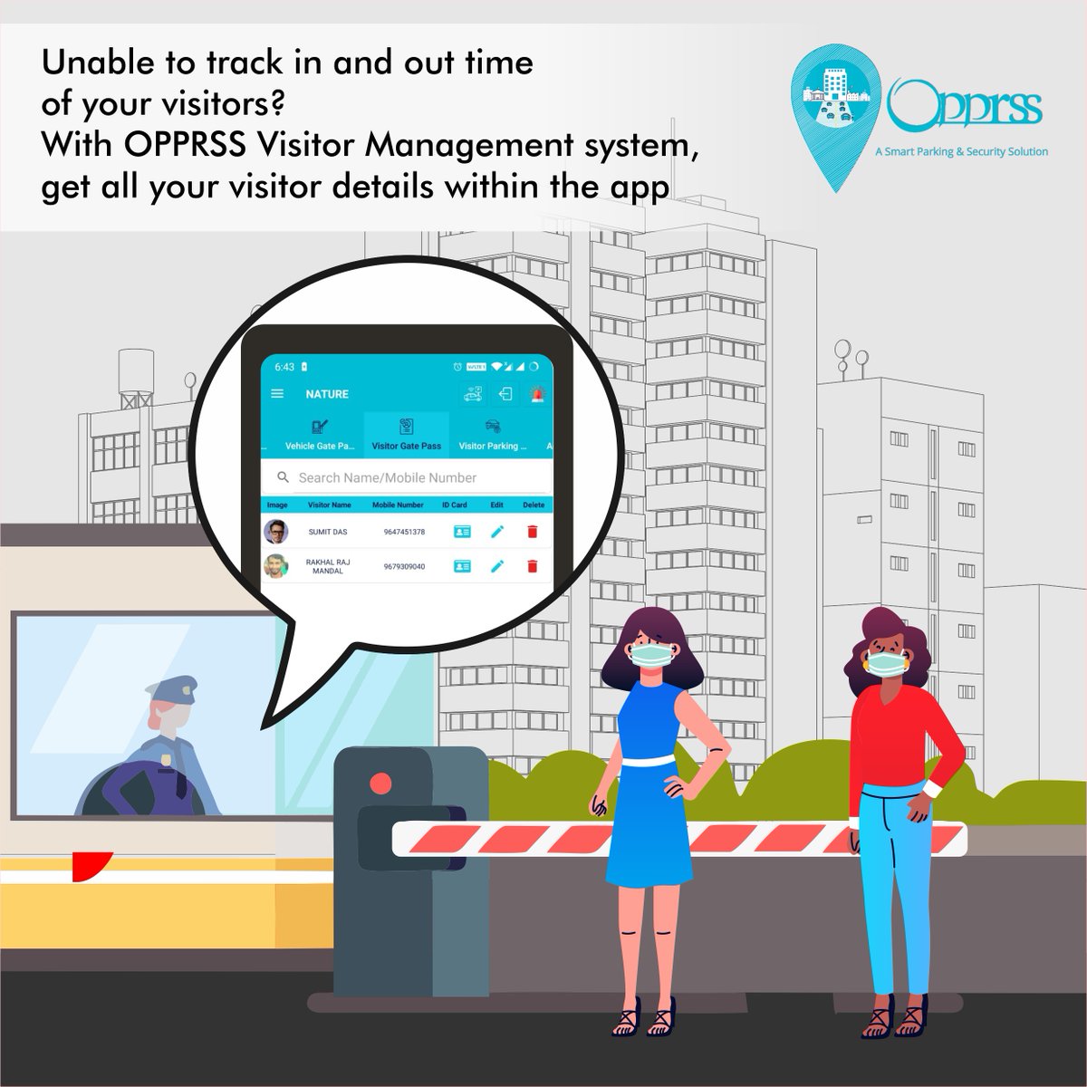 Keep track of your visitors and prevent unwanted visitors to enter the society. Get a record of all your visitors at your fingertips.
#visitormanagement #appartmentmanagemant #goonline #GatePass #visitorentry #securitycheck #digitalsolutions #realestate #appartmentsecurity