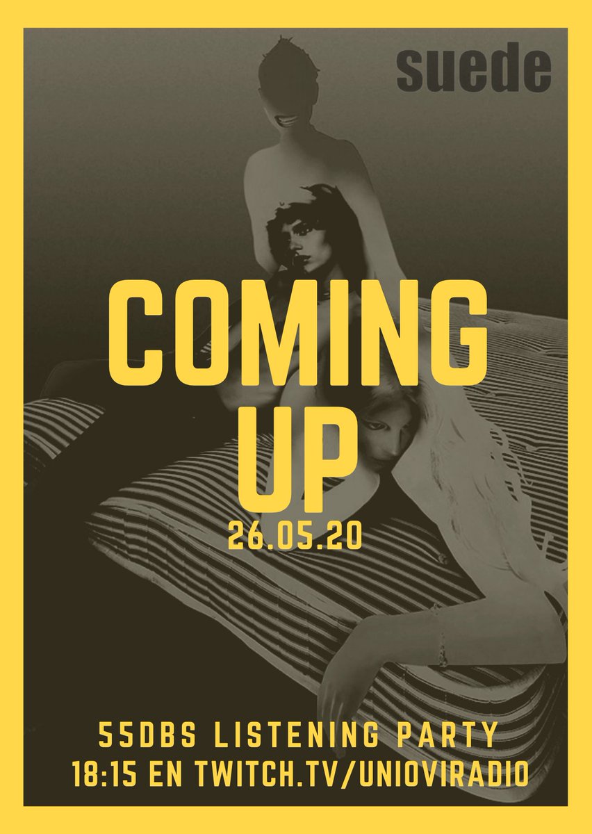 Hoy es martes, hoy toca otra Listening Party de 55DBs.
Y es el turno del Coming Up de Suede.
A partir de las 18:15 en twitch.tv/UnioviRadio
<a href="/Torkis/">Aitor 🦕</a> <a href="/UnioviRadio/">Uniovi Radio</a>