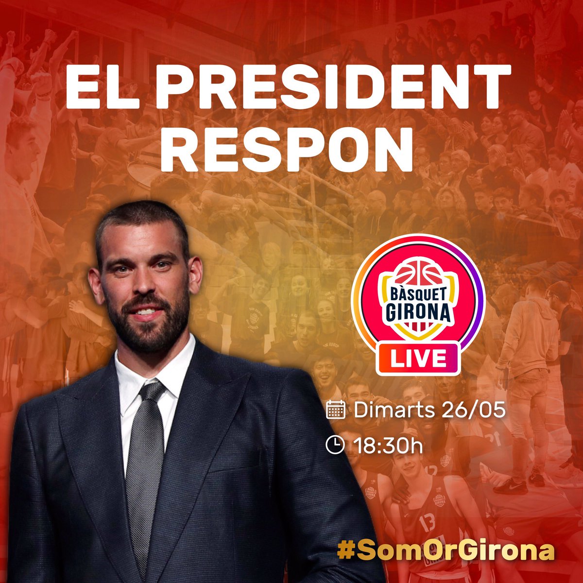 🤔 Què li preguntaries al president del club? Aquesta tarda tindràs la teva oportunitat, no la perdis! 🙋‍♂️🙋‍♀️

📱🔴 Instagram Live 👉 basquetgirona

⏰ 18:30

#SomOrGirona 🥇 #CreixemJunts #SomhiGirona #OrgullGironí