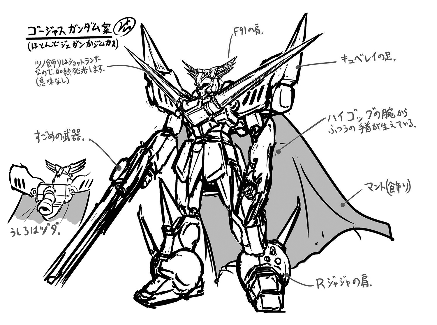 渋谷エヌ クロボンdust設定本販売中 บนทว ตเตอร 発売中のガンダムエース７月号にて クロボンdust 第45話が掲載されています Hgディキトゥス情報もありますので是非ご一読を 画像は 今回で出番終了 のゴージャスガンダム初期稿です 幼稚 悪趣味 コミック