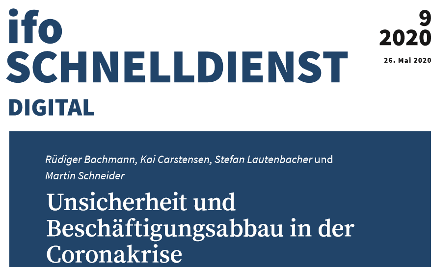 ifo_Institut's tweet photo. #Unsicherheit und #Beschäftigungsabbau in der #Coronakrise - neue Studie jetzt im #ifoDigital https://t.co/7uU74mF7is https://t.co/5miGbWKQSX