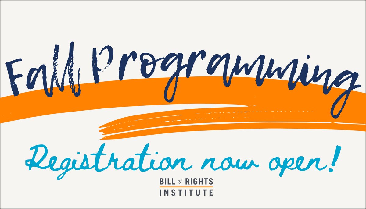 This fall, we'll be hosting free seminars to help you navigate the changes in the school system and different teaching resources to help engage your students. The seminars are limited in size and pre-registration is required. Sign up now! billofrightsinstitute.arlo.co/w/upcoming/ #BRInstitute