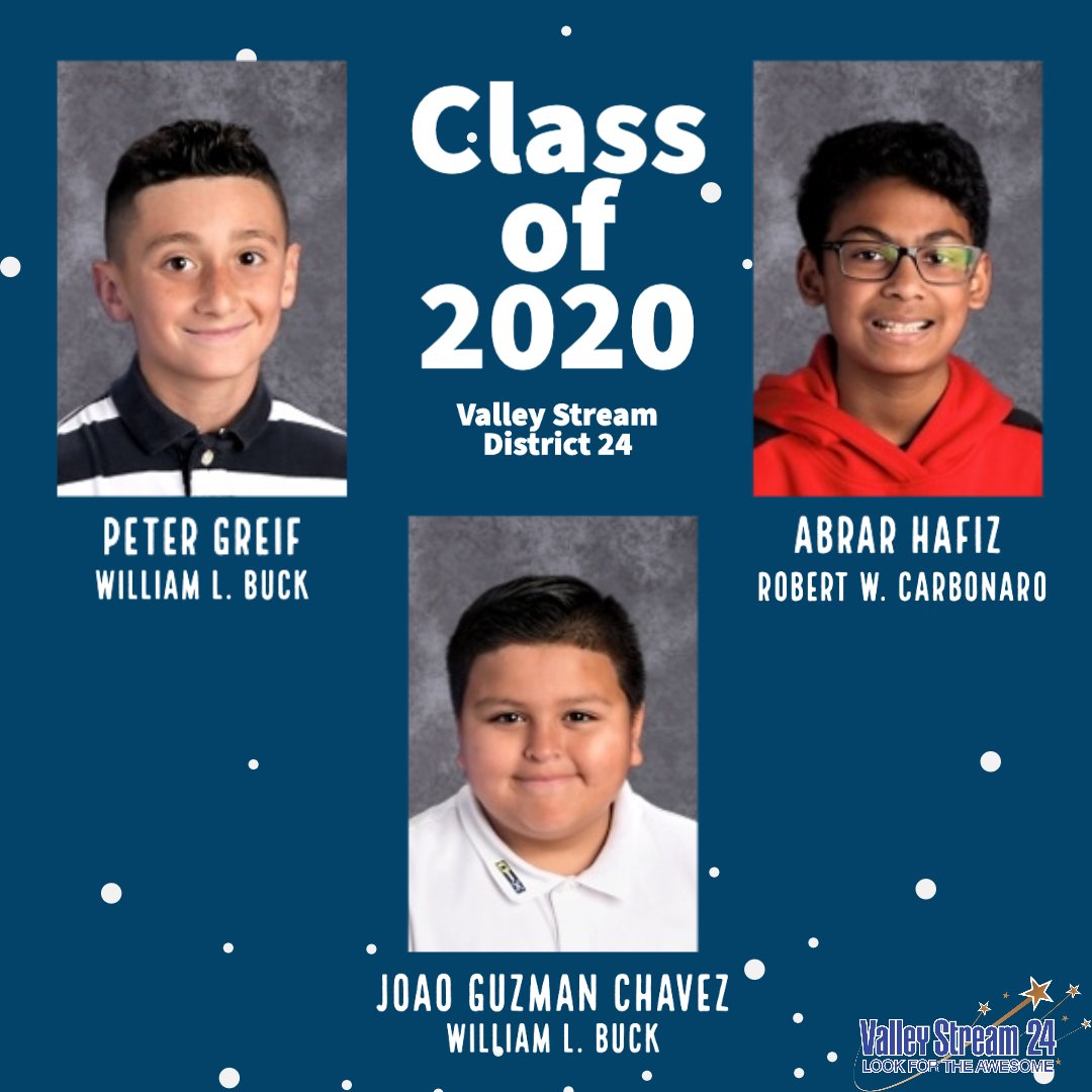 VS24District's tweet photo. Day 7 of celebrating our awesome 6th grade graduates! We will be posting their pictures alphabetically every weekday at 12pm! Keep an eye out for your graduate!

#LookForTheAwesome #VS24
@DonSturz @ValleyStreamBAS @ValleyStreamRWC @ValleyStreamWLB https://t.co/Ol44JsEUeo