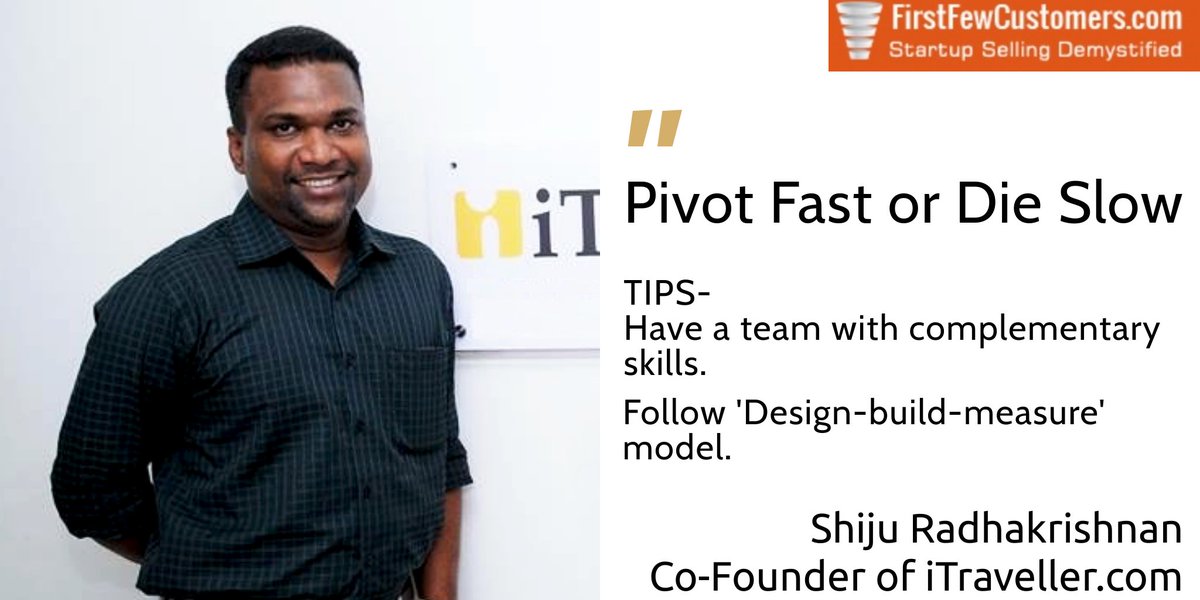 FirstFewSales's tweet photo. “Pivot Fast or Die Slow” Shiju Radhakrishnan, Co-Founder of https://t.co/pOOrcUDVYf
Hear out Radhakrishnan started https://t.co/pOOrcUDVYf, Initial days of his startup journey, strategies implemented and more…. Read More at @FirstFewCustomers.
#salestips
#sales
#startupfounders https://t.co/aOEfwrN341