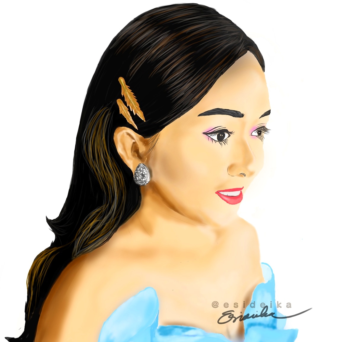 Selesai gambar orang ini, sekarang aku gak bisa nengok. Kalau orang Jawa bilangnya: tengengen😵