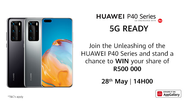 Huawei Mobile SA (@huaweiza) on Twitter photo LIKE β€οΈ to get reminded about our live event on Thursday 28 May, 14:00! Something BIG is coming!
And prepare to win your share of R500K in prizes with the #HuaweiP40Series. LIKE β€οΈ to get reminded about our live event on Thursday 28 May, 14:00! Something BIG is coming!
And prepare to win your share of R500K in prizes with the #HuaweiP40Series.